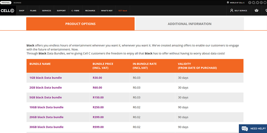 Cell C black data bundles | Image 908
