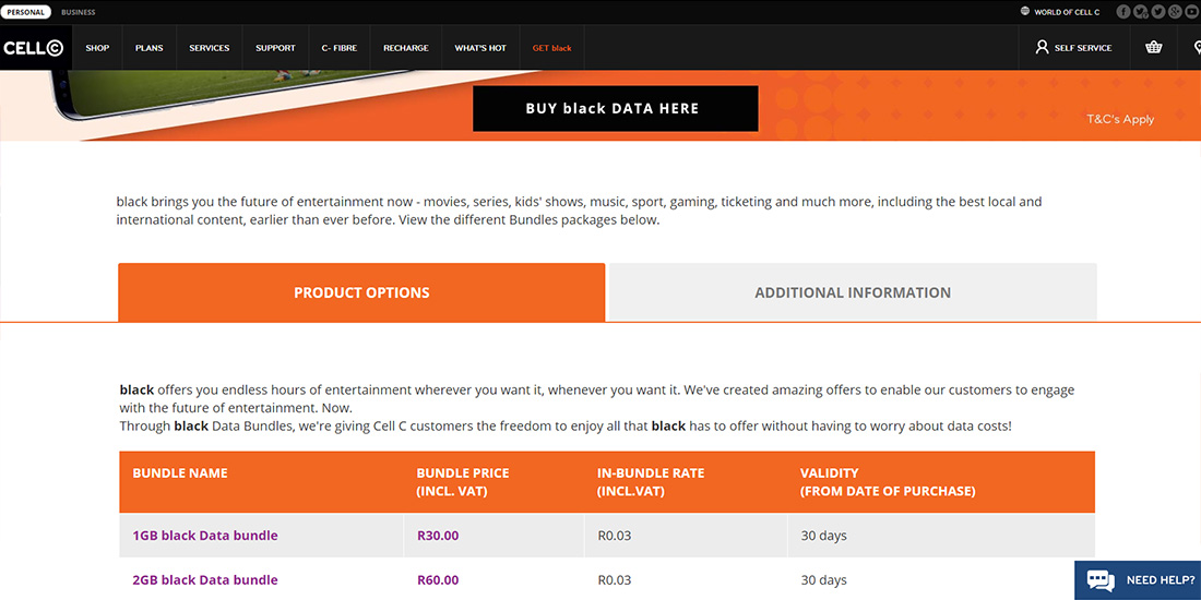 Cell C black data bundles | Image 910