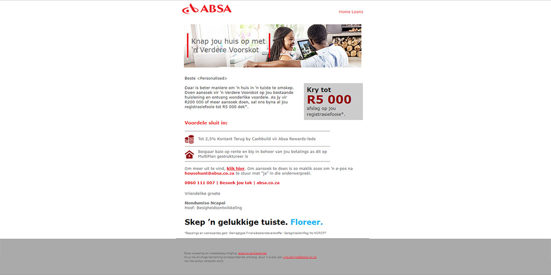 Absa Mailers - Set 1 | Further Advance