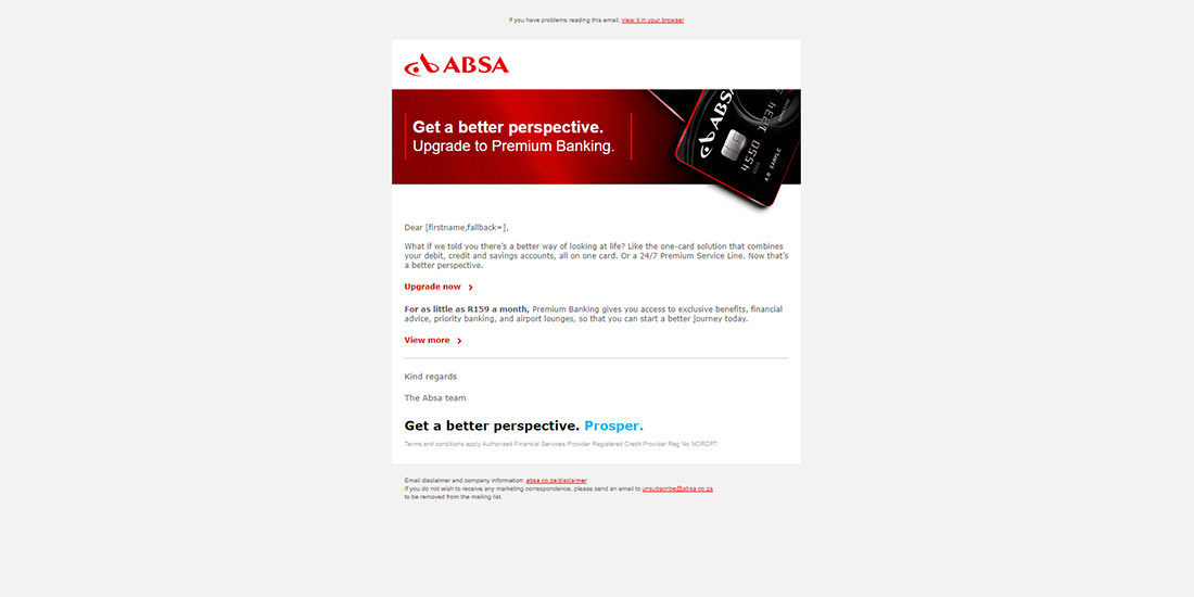 Absa Mailers - Set 1 | Premium Upgrade